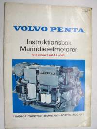 Volvo Penta TAMD60A, TAMD70C, THAMD70C, AQD70C, AQD70CL Marindieselmotorer instruktionsbok -käyttöohjekirja ruotsiksi