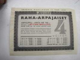 Raha-arpa 1939 nr 4