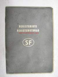 Ford 2D Taunus 12M henkilöauto -rekisteriote / vehicle registration book