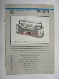 Philips AQ 5190, AQ 5191, AQ 5192, AQ 5198 Stereo Radio Cassette Recorder -käyttöohjeet