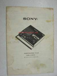 Sony kasettinauhuri TC-95 Sony-o-matic -käyttöohje