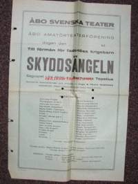 Åbo Svenska Teater / Åbo amatörteaterförening - Skyddsängeln -teatterijuliste sota-ajalta