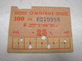 HKL / HST Omnibus 5 matkaa á 20,00 -matkalippu