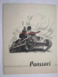 Panssari (Suomella käytössä ollut T-28 mallin panssarivaunu kansikuvana) -sodanaikainen käyttämätön kirjelehtiö, kirjoituslehtiö, kirjoituspaperi