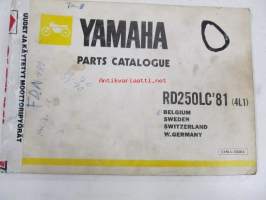 Yamaha RD250LC'81 (4L1) Belgium, Sweden, Switzerland, W.Germany  parts catalogue - varaosaluettelo