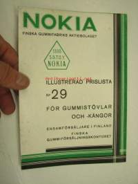 Nokia Finska Gummifabriks Aktiebolaget - Illustrerad prislista nr 29 för Gummistövlar och -kängor -kuvasto