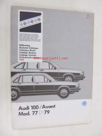 Audi 100 / Avant Mod. 77 > 79 Genuine Parts Illustrated Catalogue 1988 -varaosaluettelo