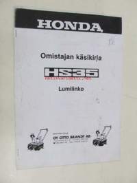 Honda lumilinko HS35 Omistajan käsikirja