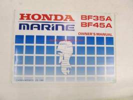 Honda Marine BF35A, BF45A Owner's manual -perämoottori käyttöohjekirja