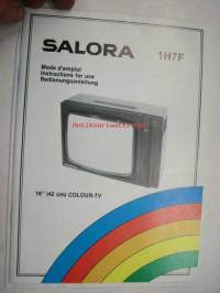 Salora 1H7F 16'' (42 cm) Colour-TV Instructions for use, Mode démploi, Bedienungsanleitung -käyttöohjekirja ja sähkökaavio + takuukortti englanti, ransak, saksa