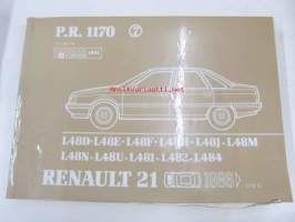 Renault 21  1986>  P.R. 1170 7  L48D, L48E, L48F, L48H, L48J, L48M, L48N, L48U, L481, L482, L484 8/1991 varaosaluettelo