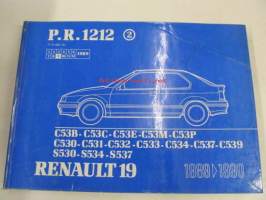 Renault 19 1989>1990  P.R. 1212 2 C53B, C53C, C53E, C53M, C53P, C530, C531, C532, C533, C534, C537, C539, S530, S534, S537 9/1989 varaosaluettelo
