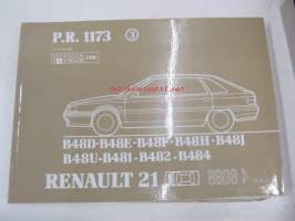 Renault 21 8909>  P.R. 1173 3 B48D, B48E, B48F, B48H, B48J, B48U, B481, B482, B484 8/1991 varaosaluettelo