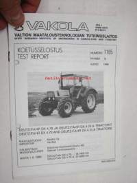 Deutz-Fahr DX 4.70 & 4.70 A Vakola koetusselostus 1195 1986