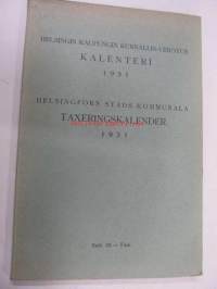 Helsingin kaupungin kunnallisverotuskalenteri 1931 - Helsingfors stads kommunala taxeringskalender 1931