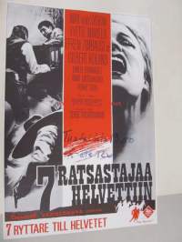 7 ratsastajaa helvettiin - 7 ryttare till helvetet -elokuvajuliste, Max von Sydow, Yvette Mimieux, Efrem Zimbalist jr., Serge Bourguignon