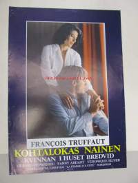 Kohtalokas nainen - Kvinnan i huset bredvid -elokuvajuliste, Gérard Depardieu, Fanny Ardant, Francois Truffaut
