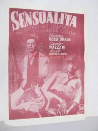Sensualita - valehtelevat silmät - Sensualita - ljugande ögon -elokuvajuliste, Eleonora Rossi Drago, Amedeo Nazzari, Marcello Mastroianni, Clemente Fracassi