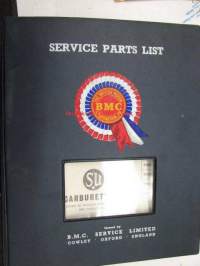 BMC / SU Carburetters -BMC-autoihin asennettujen SU-kaasuttimien räjäytyskuvat / varaosaluettelot
