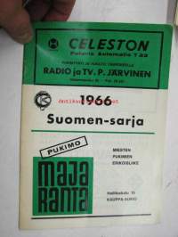 Tampereen Kisatoverit Suomen-sarja 1966 -käsiohjelma