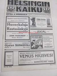 Helsingin Kaiku 1916 nr 12, Suomen kuvanveistäjäliiton näyttely, Raustam Raza Napoleonin mamelukki, postiliikenne Pohjolassa