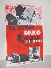 Kaksoisvakooja - Dubbelspionen -elokuvajuliste, Yul Brynner, Britt Ekland, Franklin J. Schaffner