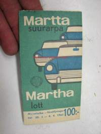 Martta suurarpa - Martha lott 1962 -arpalippu