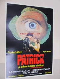 Patrick ja hänen kuudes aistinsa - Patrick och hans sjätte sinne -elokuvajuliste, Susan Penhaligon, Robert Helpmann, Richard Franklin