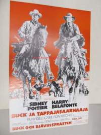 Buck ja tappajasaarnaaja - Buck och djävulsprästen -elokuvajuliste, Sidney Poitier, Harry Belafonte, Ruby Dee