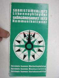 Saaristomeri 1973 liikenneyhteydet (aikataulut ym.) / Skärgårdshavet kommunikationer 1973 -kartta