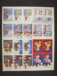 A. Tilgman ym. -leikkaamaton joulukorttiarkki vuodelta 1941, ruotsin kielellä