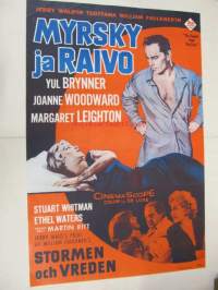Myrsky ja raivo - Stormen och vreden -elokuvajuliste, Yul Brynner, Joanne Woodward, Martin Ritt