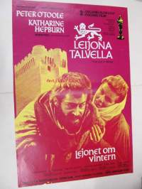 Leijona talvella - Lejonet om vintern -elokuvajuliste, Peter O'Toole, Katharine Hepburn, Anthony Harvey