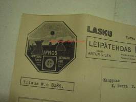 Leipätehdas Ipnos Turku, N. Tunturi, 14.12.1929 -asiakirja