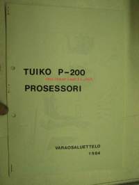 Tuiko P-200 prosessori varaosaluettelo 1984