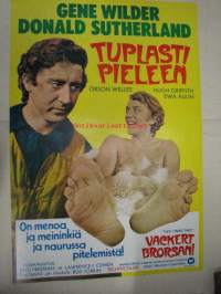 Tuplasti pieleen - Vackert brorsan! -elokuvajuliste, Gene Wilder, Donald Sutherland, Bud Yorkin