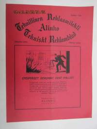 Teknillinen Reklaamilehti Alinko Tekniskt Reklamblad 1929 nr 6 -tukkuliikkeen asiakas- ja mainoslehti