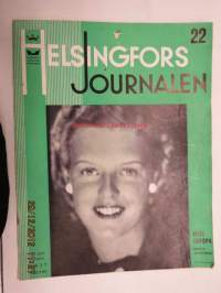 Helsingfors Journalen 1937 nr 22 -sis. mm. artikkelit / kuvat; Kansikuva Miss Europa Britta Wikström, Weekend camping, Heléne och Georg Jacobson, Kerstin
