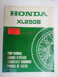 Honda XL250S Shop Manual -korjaamo-ohjekirja