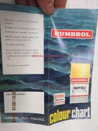 Humbrol spray enamel colour chart -värikartta