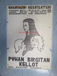 Pyhän Birgitan kellot / Naantalin kesäteatteri 1973 -juliste, piirtänyt Juha Andersson