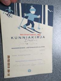Kunniakirja - Mannerheimin lastensuojeluliiton Mynämäen osaston lasten hiihtokilpailuista 13.3.1966
