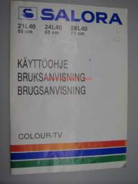 Salora Colour-TV 21L40 24L40 28L40 käyttöohje - bruksanvisning - brugsanvisning