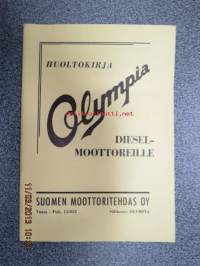 Huoltokirja Olympia dieselmoottorit  / D-75 & 2D-75 / Instruktionsbok för Olympia dieselmotorer. Maamoottori huoltokirja, alkuperäinen.