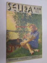 Seura 18. 6. 1947 nr 25-26 sis. mm. seur. artikkelit / kuvat / mainokset; tenori Lauritz Melchior, Tauno Keto, parhaat lemmenpostikortit, avioliittotesti