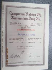 Tampereen Rohdos Oy, Tampere 1951, 50 osaketta á 400 mk -osakekirja