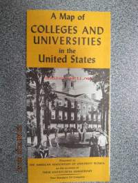 A Map of Colleges and Universities in the United States -kartta