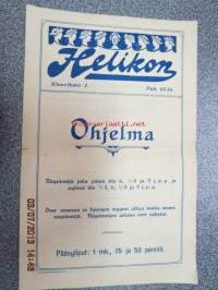 Helikon, Kluuvikatu 2, Helsinki elokuva- / operettiteatteri - Ohjelma nr 34 Kevätrakkautta -operetti -käsiohjelma