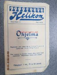 Helikon, Kluuvikatu 2, Helsinki elokuva- / operettiteatteri - Ohjelma nr 30 Ruusu ja tikari kinematografinen kuva, sensuuri nr 4076, Rex-filmi, Rönneby Ruotsissa,
