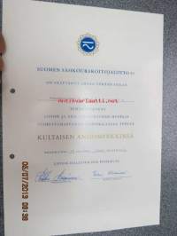 Suomen Sähköurakoitsijaliitto ry 1973 / Klaus Stenroos / Kultainen ansiomerkki -myöntökirja